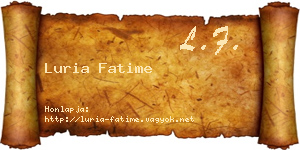 Luria Fatime névjegykártya